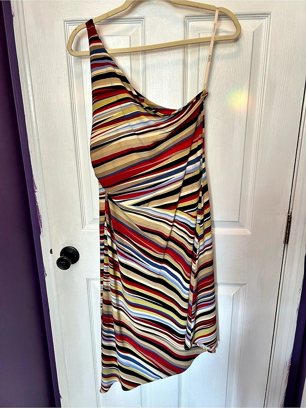 BCBGMAXAZRIA Women's Striped Midi Dress Size Large Like New